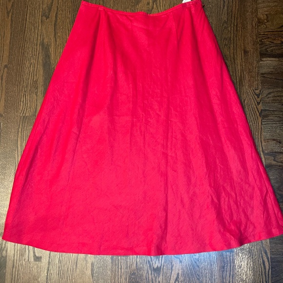 Talbots Linen Blend A Line Skirt Red 18 New With Tags - Picture 1 of 3